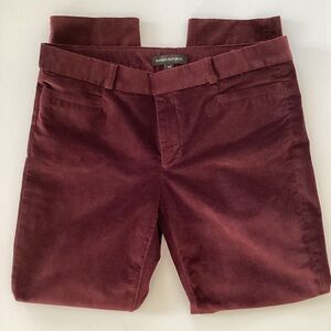 Banana Republic Sloan Deep Burgundy Velvet Trousers Size 4S